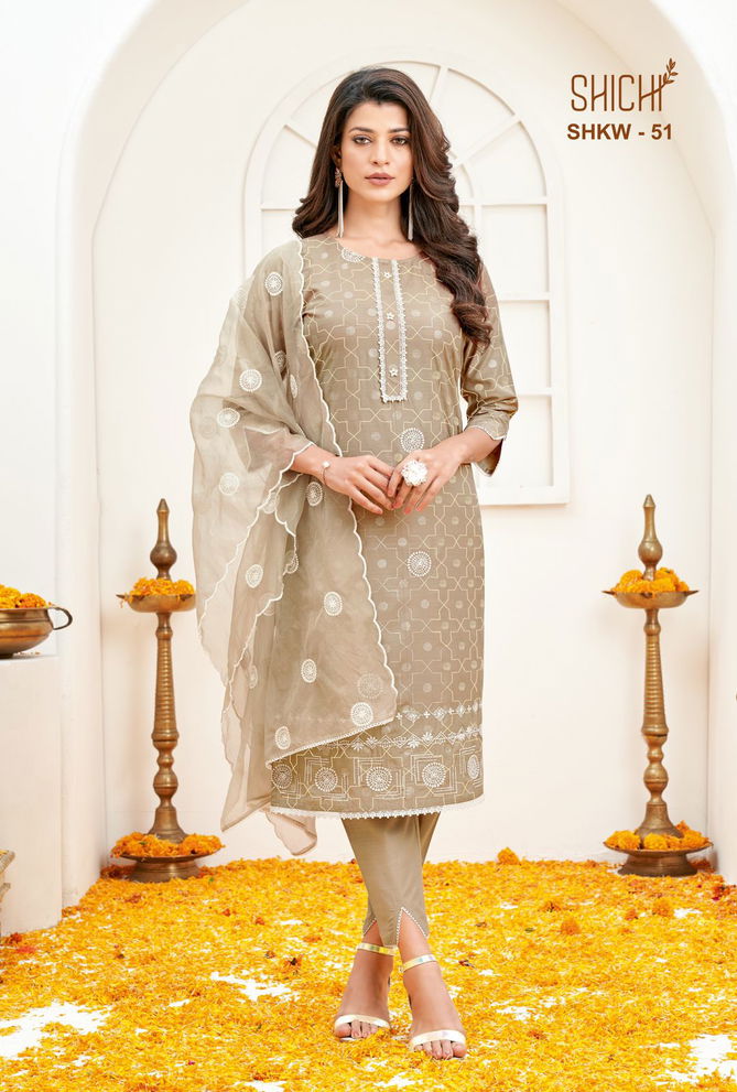 Shichi Khwab Collection Exclusive Festive Wear Cotton Kurti With Pant And Dupatta Collection